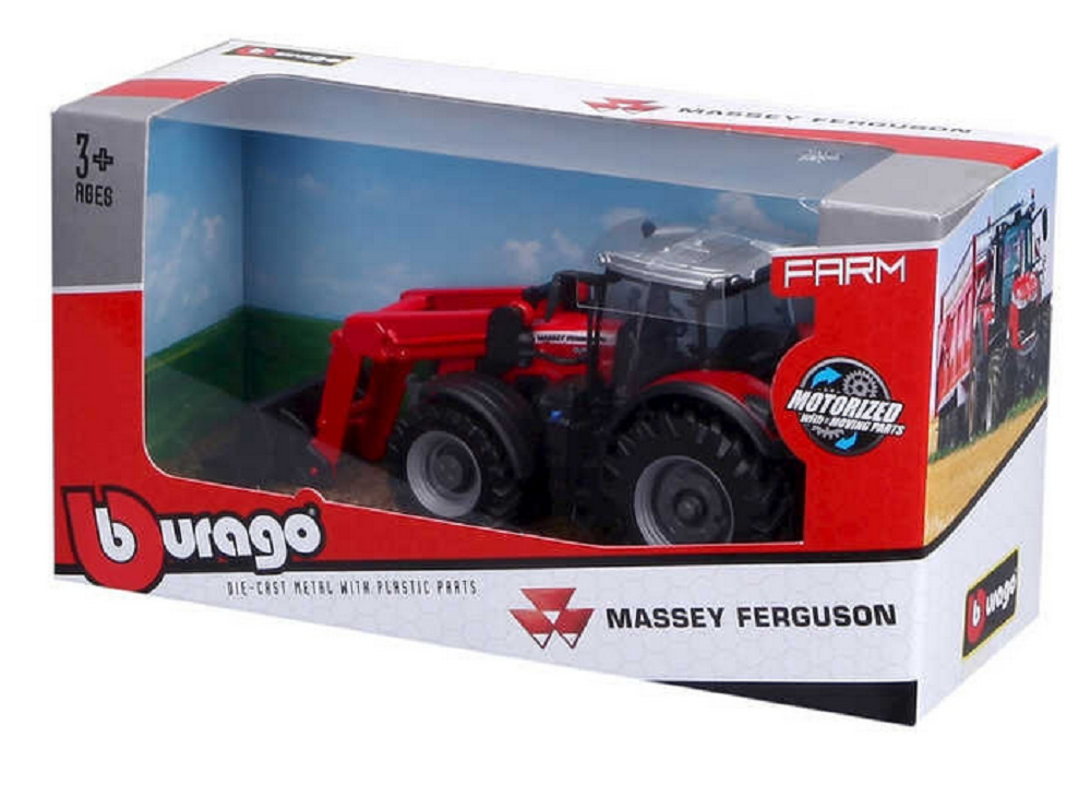 Burago Massey Ferguson Front Loader Tractor 10cm