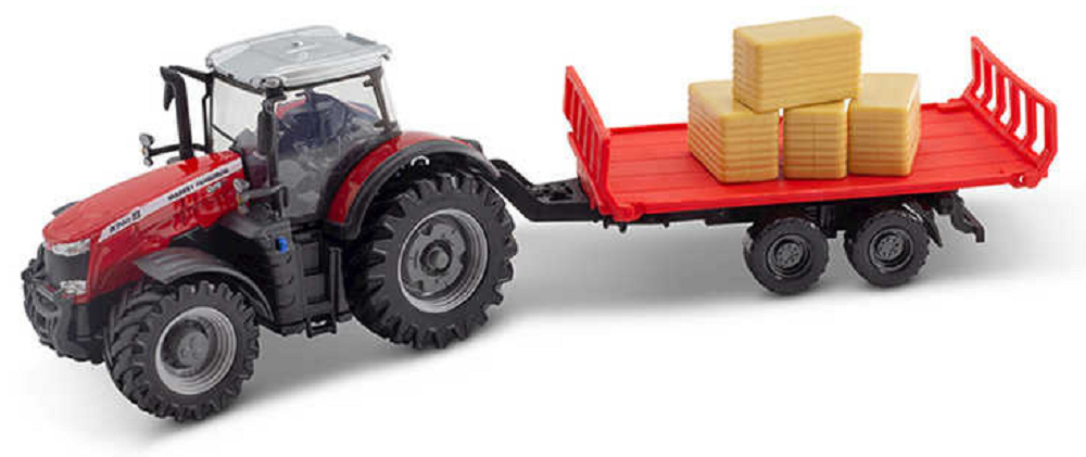 Maisto Massey Ferguson Tractor With Baler Trailer 7cm