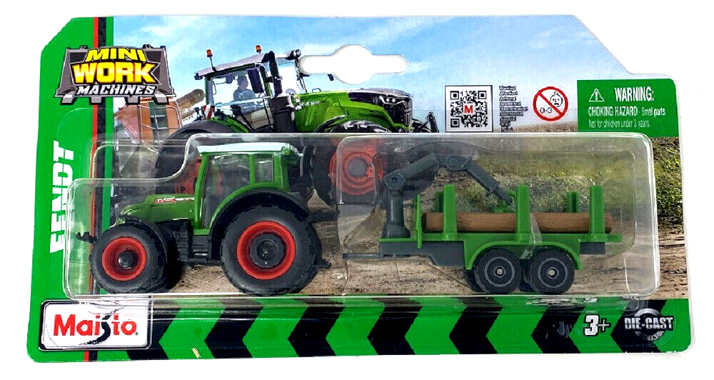 Maisto Fendt Tractor With Log Trailer 7cm