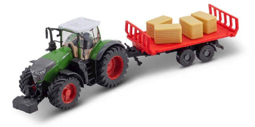 Burago Fendt Tractor With Bale Trailer 10cm