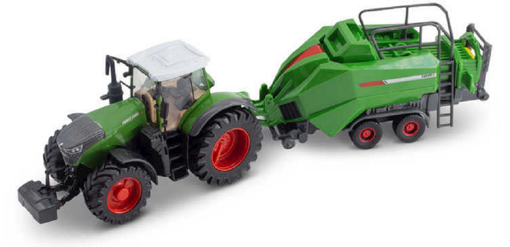 Burago Fendt Tractor With 3 Trailers 10cm