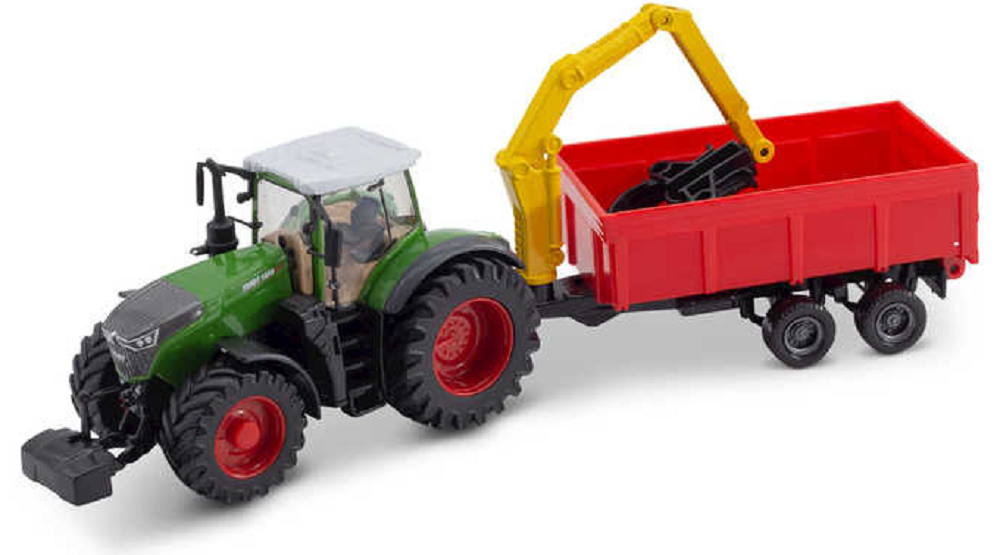 Burago Fendt Tractor With Combination Trailer 10cm