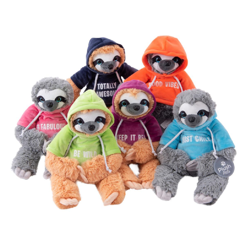 Giftworks Sloth Teddy Plush In Hoodie