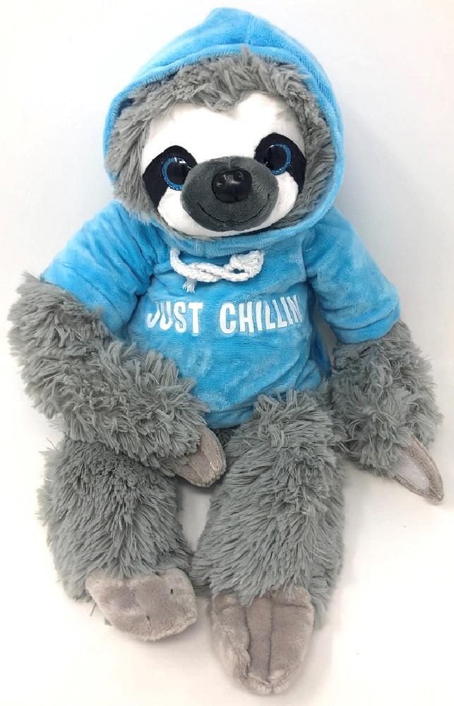 Sloth Teddy Plush Toy Light Blue Hoodie