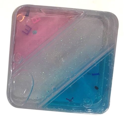 Square Transparent Putty Box with Glitter