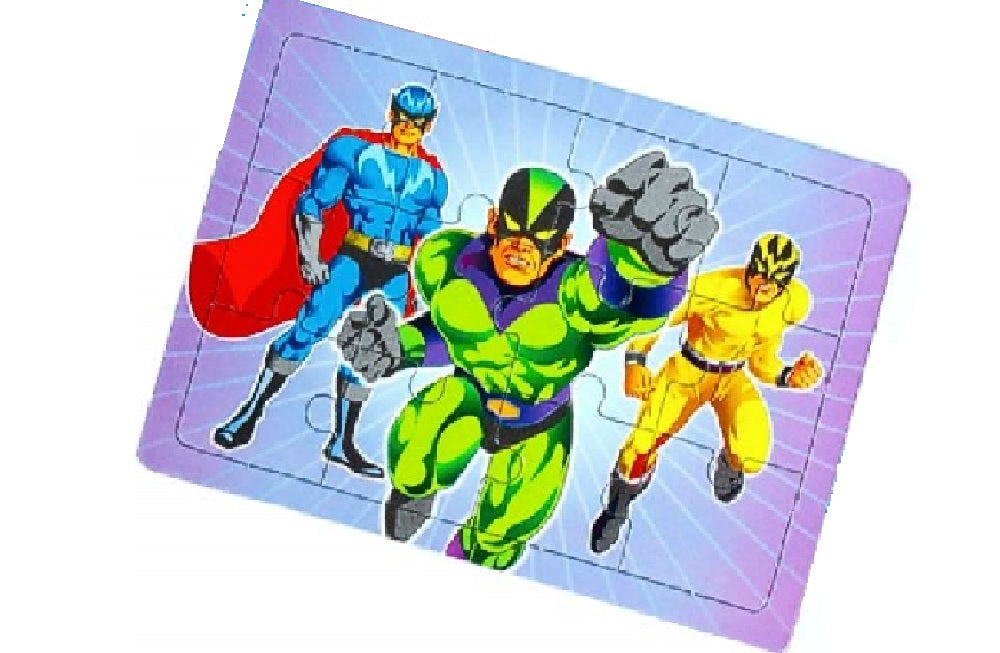 12 Pieces Super Hero Jigsaw Puzzles 12cm x 8.5cm