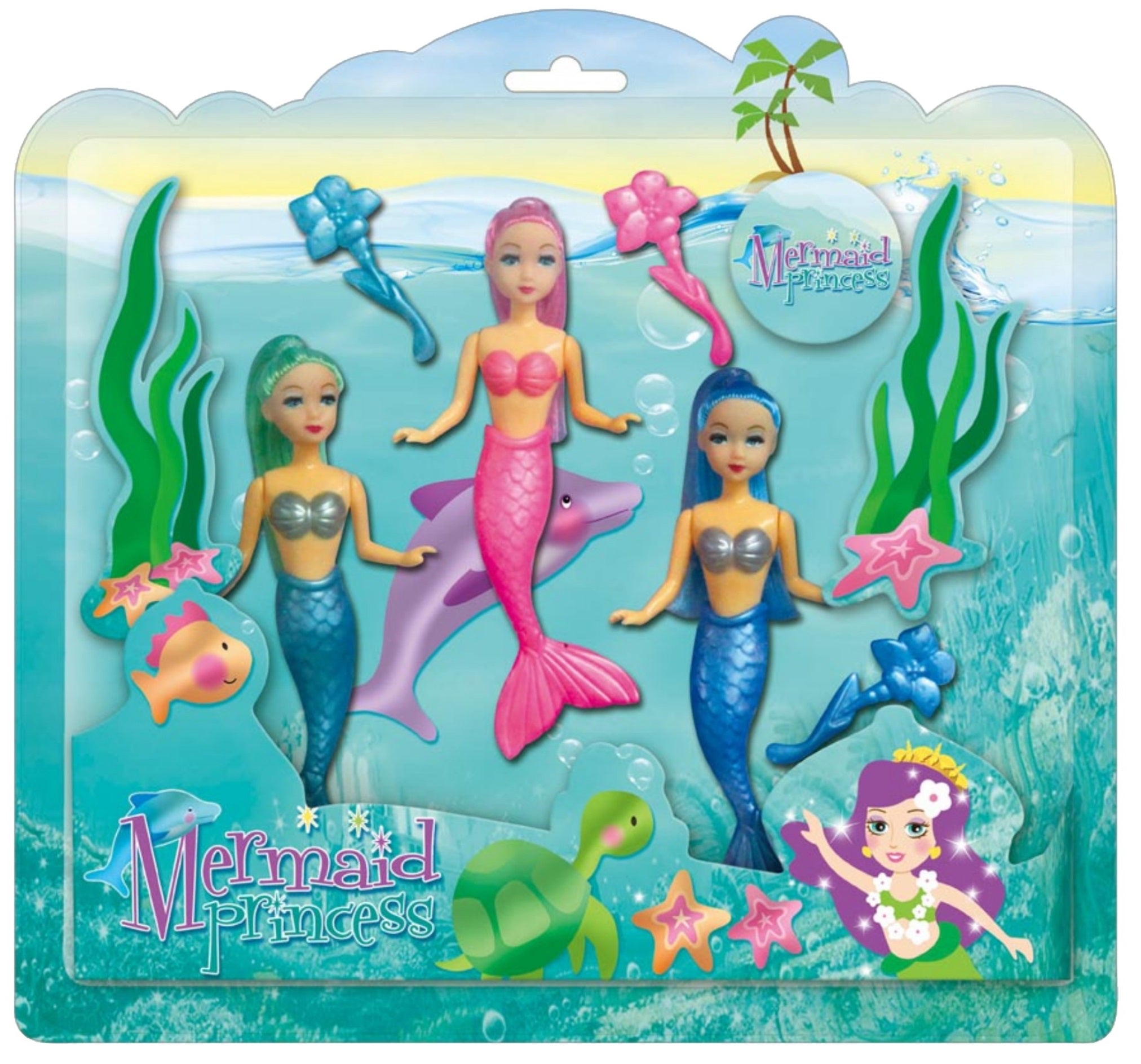 KandyToys 3 Piece Mermaid Princess Dolls Set