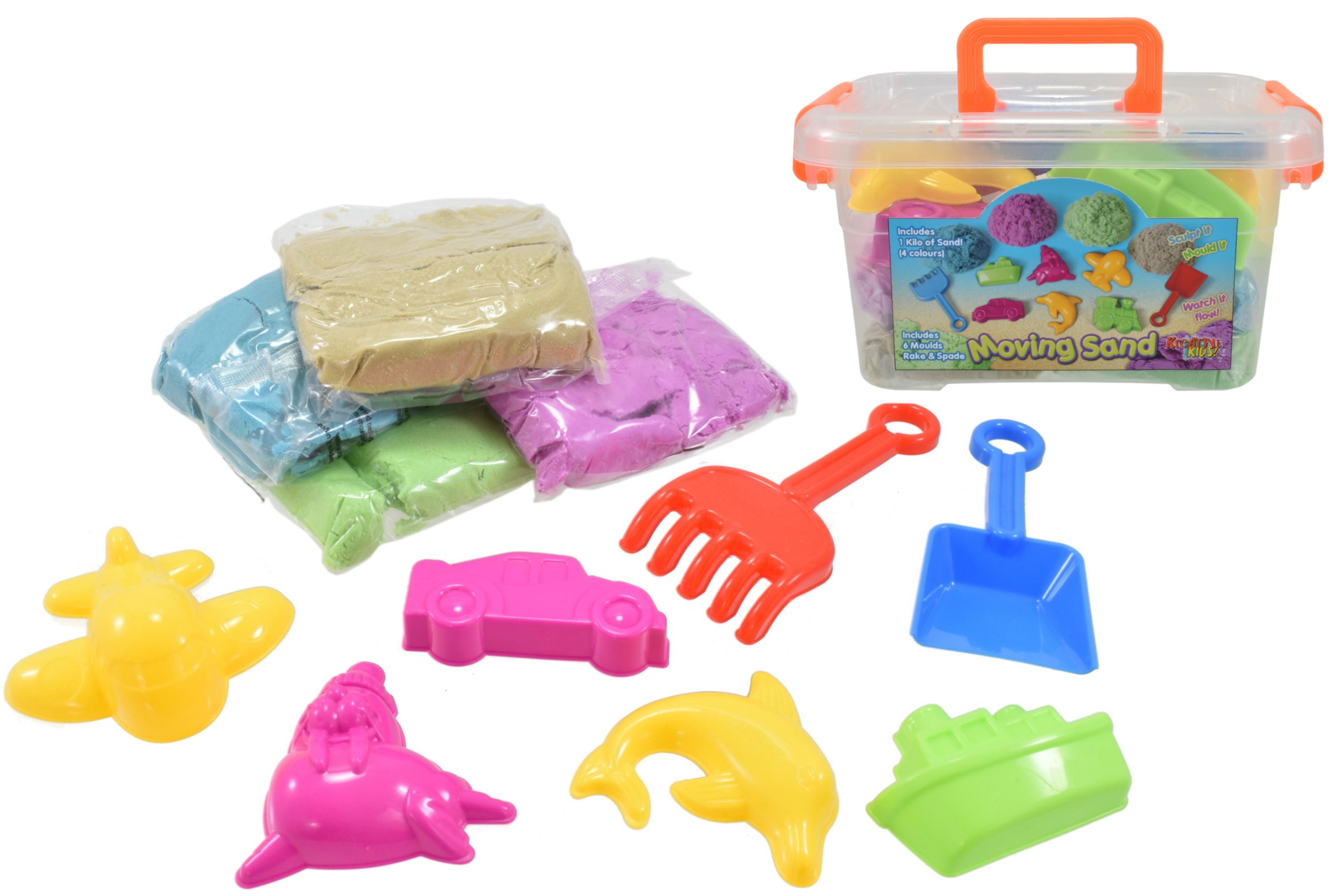 Kandytoys Sand Art Kit Moving Coloured Sand with Accessories and Carry Case |