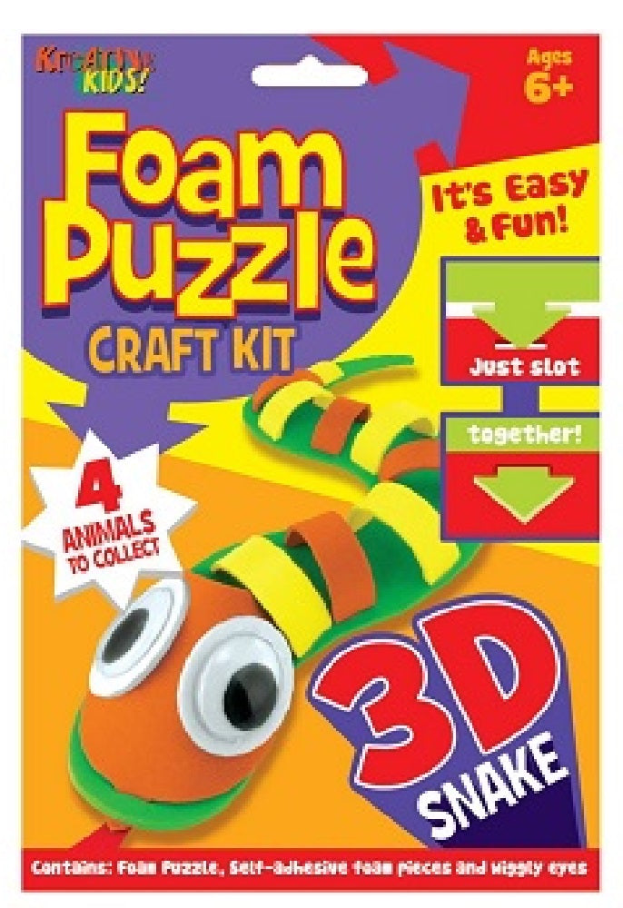 Foam Animal Puzzle Craft Kit - 4 Designs