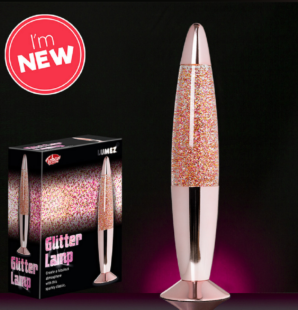 Tobar Lumez Glitter Lamp Rose Gold 35cm
