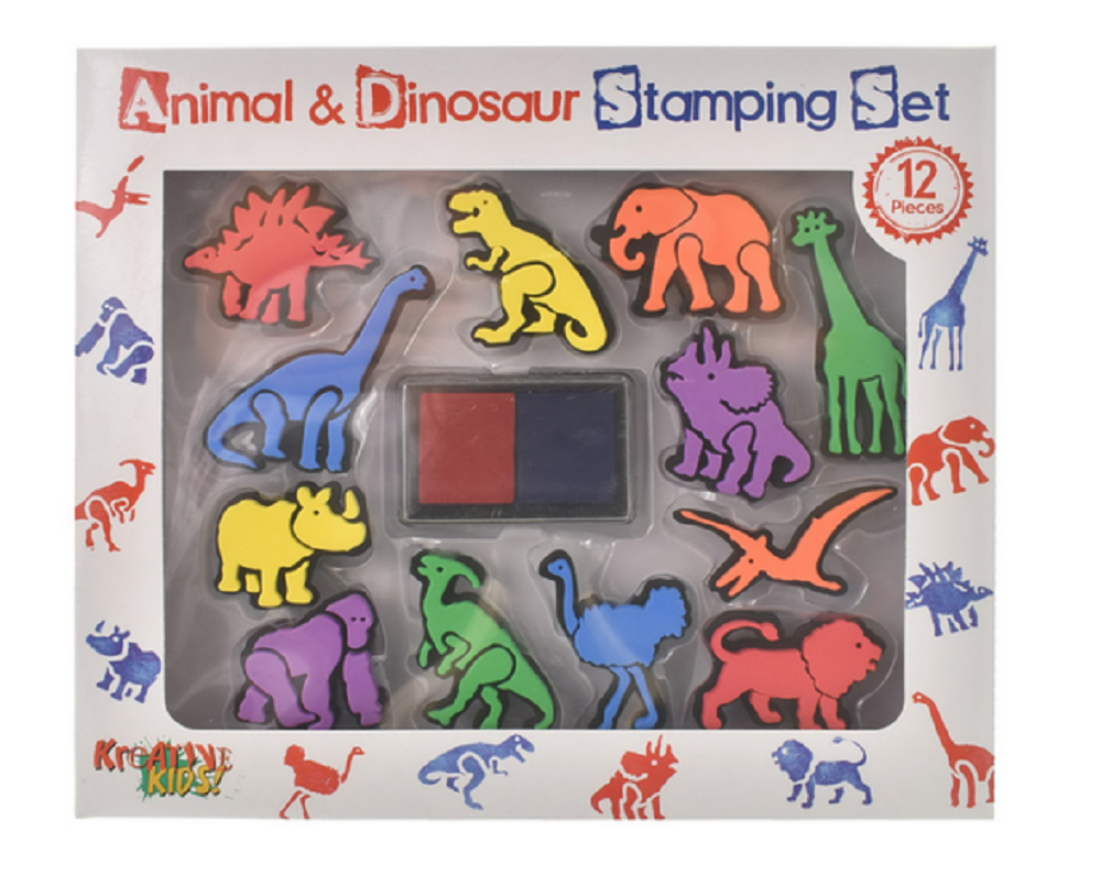 12pc Large Animal & Dinosaur Stamping Set