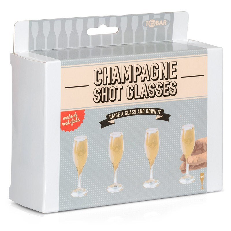 Set Of 4 Champagne Shot Glasses