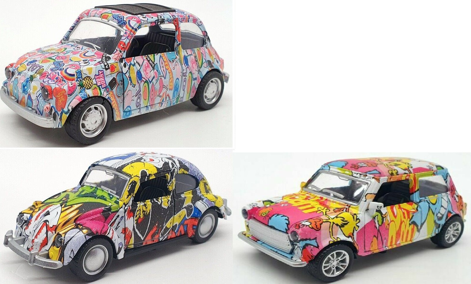 Kandytoys Wacky Cars Fiat/Mini/Beetle