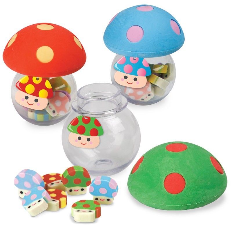 Set of Mushroom Erasers