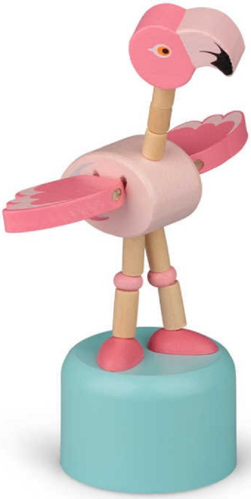 Tobar Wooden Push-Base Flamingos