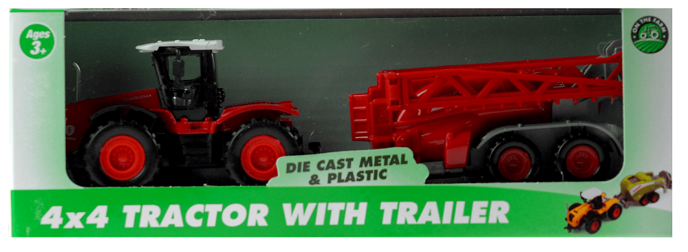 KandyToys On The Farm Diecast 4x4 Tractor with Trailer