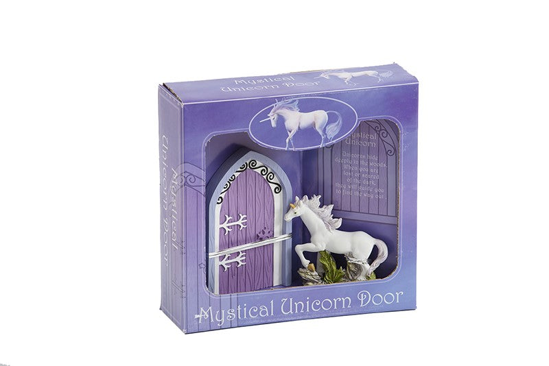 Mystical Unicorn Door With Unicorn Figurine