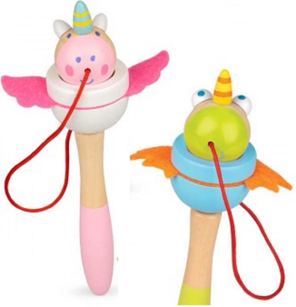 Tobar Unicorn and Dragon Cup and Ball Wooden Toy